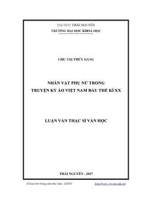 Nhân Vật Phụ Nữ Trong Truyện Kỳ Ảo Việt Nam Đầu Thế Kỷ XX
