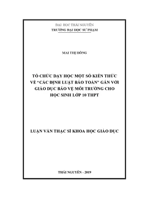 Giáo Dục Bảo Vệ Môi Trường Qua Các Định Luật Bảo Toàn