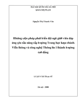 Phát triển đội ngũ giáo viên cho trường trung học bưu