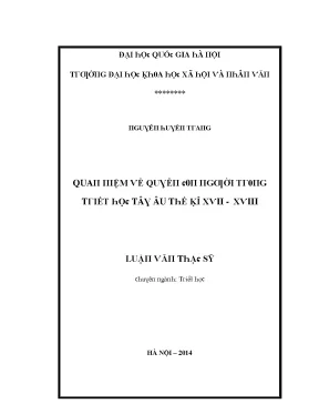 Quan Niệm Về Quyền Con Người Trong Triết Học Tây Âu Thế