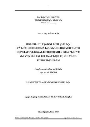 Nghiên cứu về công nghệ sinh học tại Đại học Thái Nguyên