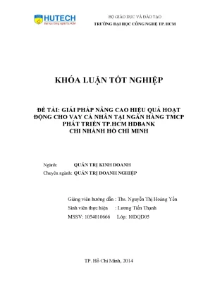 Giải Pháp Nâng Cao Hiệu Quả Cho Vay Cá Nhân Tại HDBank