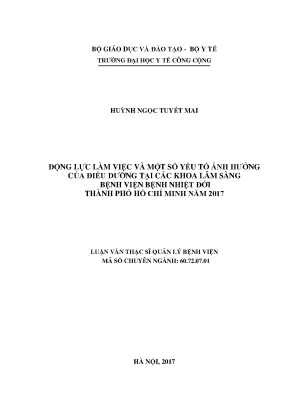 Động Lực Làm Việc Của Điều Dưỡng Tại Bệnh Viện Bệnh