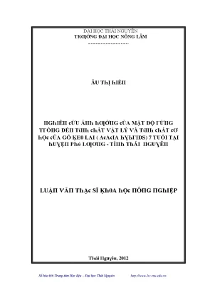 Nghiên cứu mật độ ẩm đất tại Đại học Thái Nguyên