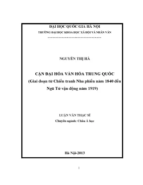 Đại Hóa Văn Hóa Trung Quốc: Từ Chiến Tranh Nha Phiến Đến 