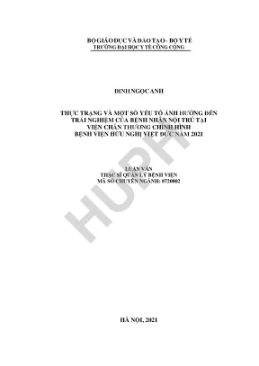 Nâng cao trải nghiệm bệnh nhân nội trú tại Viện Chấn