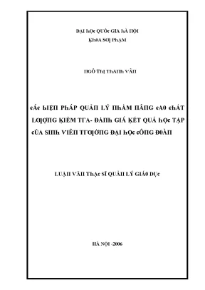 Nâng cao chất lượng kiểm tra đánh giá kết quả học tập