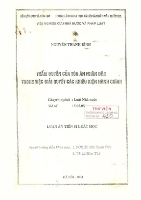 Thẩm Quyền Giải Quyết Khiếu Nại Hành Chính Của Tòa Án 