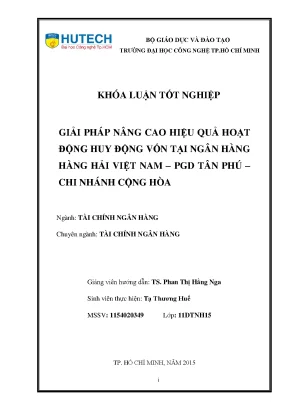 Giải Pháp Nâng Cao Hiệu Quả Huy Động Vốn Tại Ngân Hàng