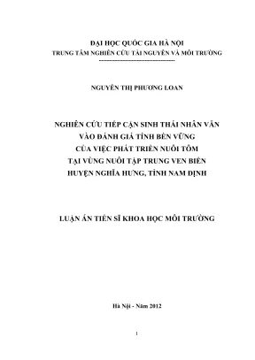 Nghiên Cứu Tính Bền Vững Trong Phát Triển Nuôi Tôm Tại