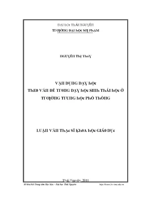 Dạy Học Sinh Thái Học Theo Vấn Đề Tại Trường Trung Học