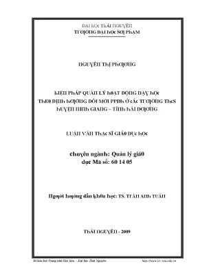 Quản lý hoạt động đào tạo tại Đại học Thái Nguyên: Đổi