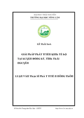Nghiên cứu phát triển kinh tế hộ tại Thái Nguyên