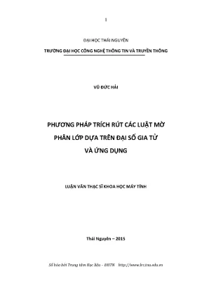 Phương Pháp Trích Rút Luật Mờ Phân Lớp Dựa Trên Đại Số