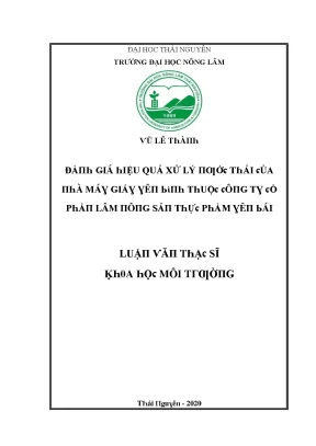 Hiệu Quả Xử Lý Nước Thải Tại Trường Đại Học Nông Lâm