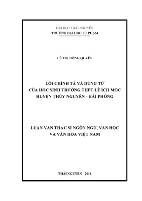 Nghiên Cứu Lỗi Chính Tả và Dùng Từ của Học Sinh Trường