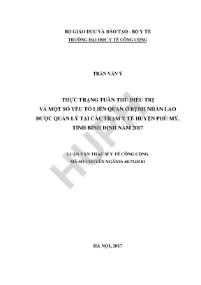 Nghiên Cứu Tuân Thủ Điều Trị Bệnh Lao Tại Huyện Phù Mỹ,