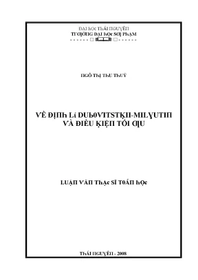 Tối Ưu Hóa Điều Kiện Trong Định Lý DuBiTSTKII-Milguti