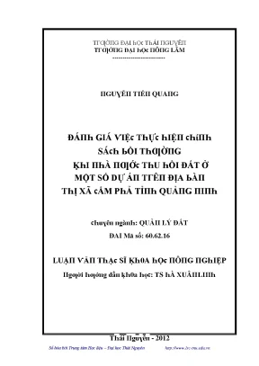 Đánh giá chính sách bồi thường đất khi nhà nước thu hồi