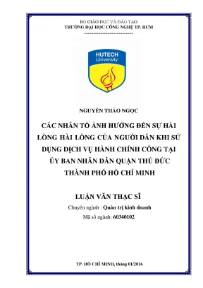 Các Nhân Tố Ảnh Hưởng Đến Sự Hài Lòng Của Người Dân Khi