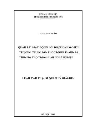 Quản lý bồi dưỡng giáo viên THPT Thanh Ba, Phú Thọ theo