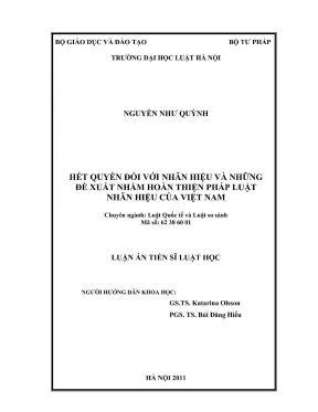 Luận án tiến sĩ luật học hết quyền đối với nhãn hiệu và những đề xuất nhằm hoàn thiện pháp luật nhãn hiệu của việt nam