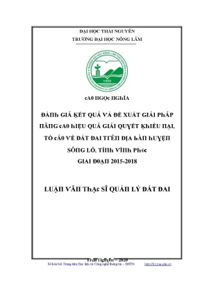 Đề xuất giải pháp quản lý đất đai hiệu quả tại Thái Nguyên