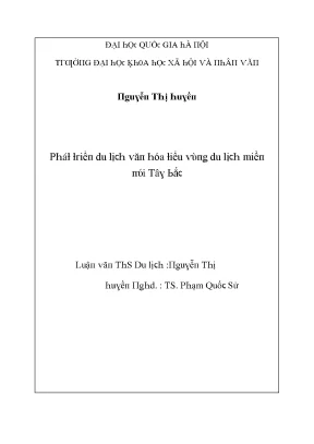 Phát Triển Du Lịch Văn Hóa Tiểu Vùng Miền Núi Tây Bắc