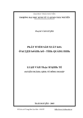 Phát Triển Xuất Khẩu Hóa Ở Huyện Hòa Bình - Tình Hình