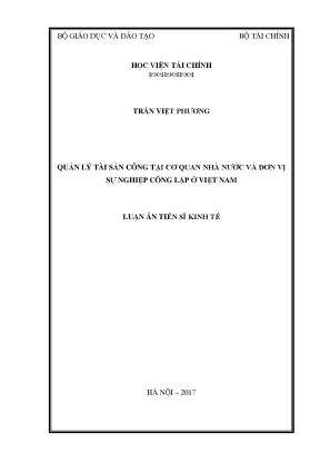 Quản Lý Tài Sản Công Tại Cơ Quan Nhà Nước Ở Việt Nam