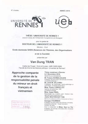 Quản lý trách nhiệm hình sự đối với vị thành niên phạm tội