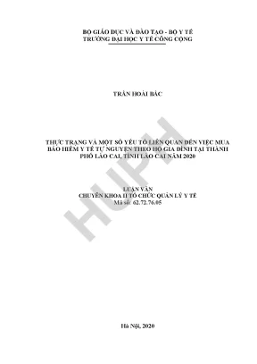 Thực Trạng Mua Bảo Hiểm Y Tế Tự Nguyện Theo Hộ Gia Đình