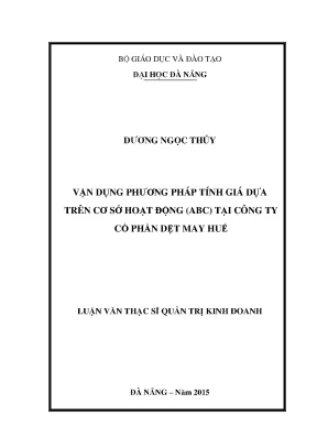 Vận Dụng Phương Pháp Tính Giá Dựa Trên Cơ Sở Hoạt Động