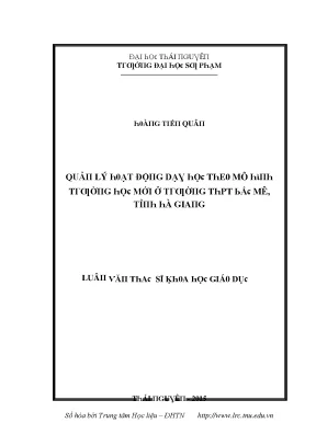 Quản lý dạy học theo mô hình trường học mới tại THPT Bắc