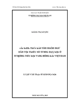 Nghiên cứu về Đặc điểm và Thực trạng Dân tộc Thiểu số 