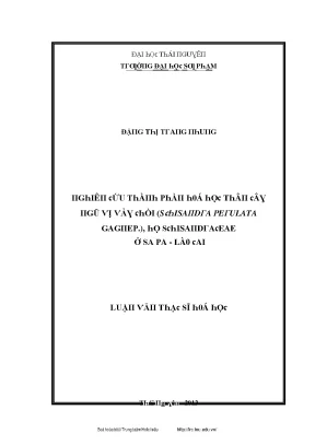 Nghiên cứu hóa học cây ngụ vị vảy chồi Schisandra