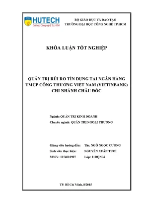 Quản Trị Rủi Ro Tín Dụng Tại Vietinbank Chi Nhánh Châu Đốc