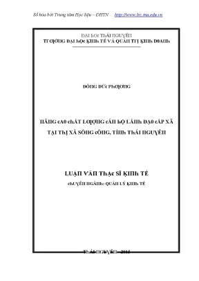 Nâng cao chất lượng lãnh đạo cấp xã tại Thị xã Sông