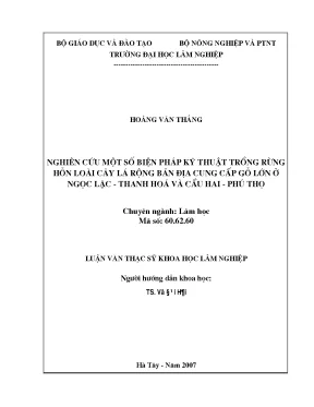 Nghiên cứu về trồng rừng và phát triển nông thôn tại