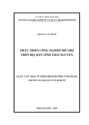 Phát Triển Công Nghiệp Hỗ Trợ Tại Tỉnh Thái Nguyên: