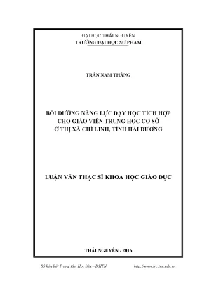 Bồi Dưỡng Năng Lực Dạy Học Tích Hợp Cho Giáo Viên Trung