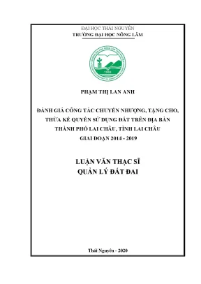 Đánh Giá Công Tác Chuyển Nhượng Quyền Sử Dụng Đất Tại