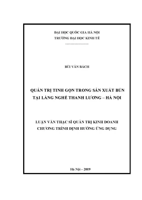 Quản Trị Tinh Gọn Trong Sản Xuất Bún Tại Làng Nghề Thanh