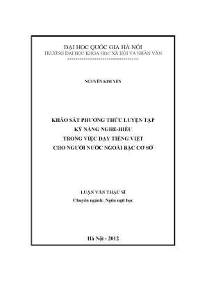 Phương Thức Luyện Tập Kỹ Năng Nghe-Hiểu Tiếng Việt Cho