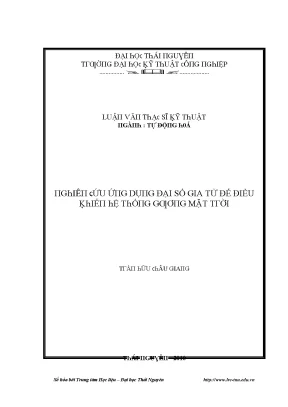 Đại học Thái Nguyên - Kỹ thuật và Ứng dụng Đại số Gia tử