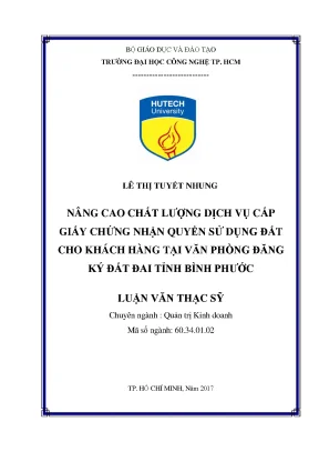 Nâng Cao Chất Lượng Dịch Vụ Cấp Giấy Chứng Nhận Quyền Sử