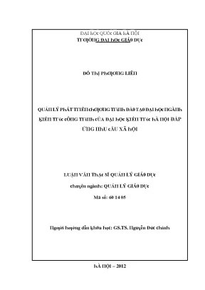 Phát triển chương trình đào tạo kiến trúc tại Đại học