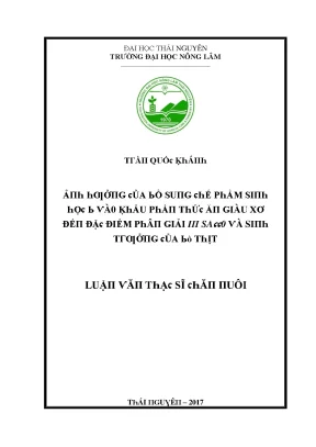 Nghiên Cứu Về Chất Lượng Thịt Lợn Tại Trường Đại Học 