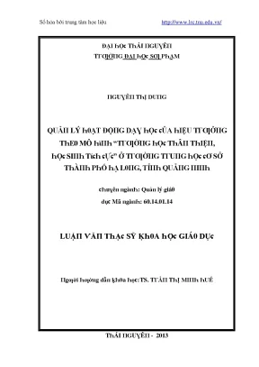 Quản lý dạy học hiệu quả theo mô hình trường học thân