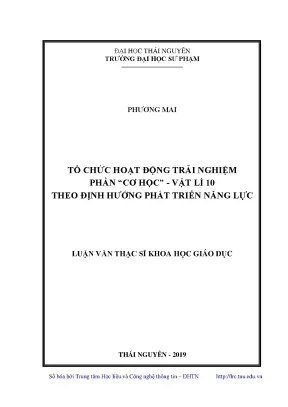 Tổ Chức Hoạt Động Trải Nghiệm Cơ Học Vật Lý 10 Tại Đại